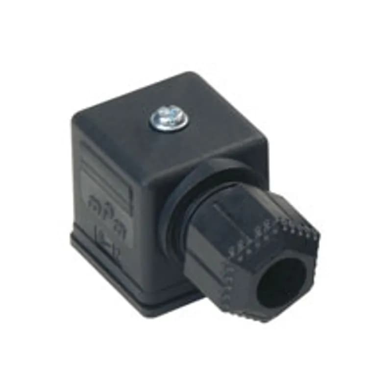 Woodhead C28300N0S - mPmĀ® DIN Valve Connector, Type A, 3 Pole, Terminal No Tails, Black Silicone Gasket