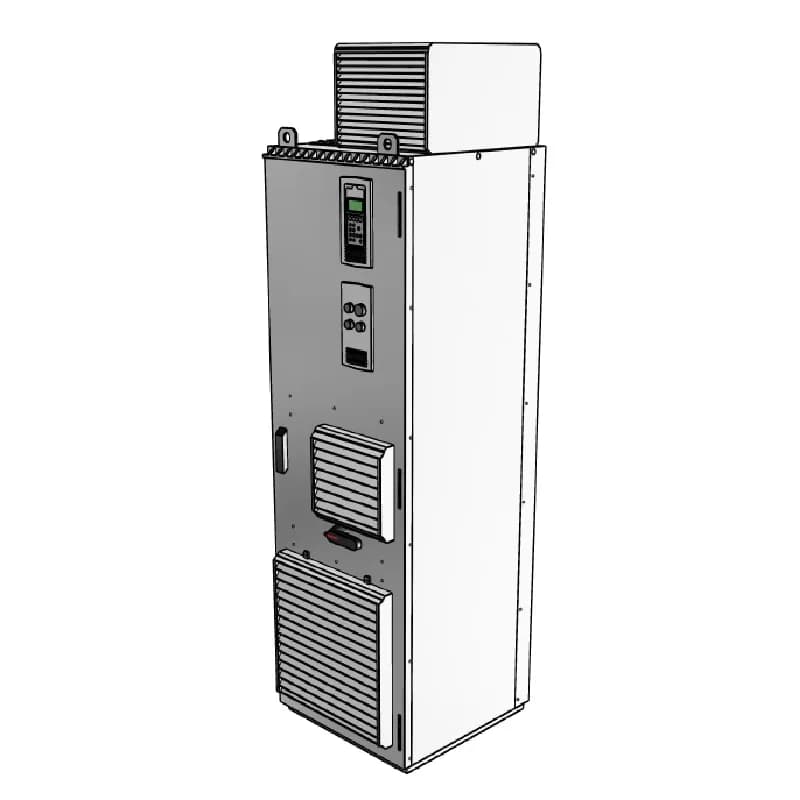 ABB - Low Voltage Drives ACS800-17-0120-5+B055+C129 - CABINET DRIVE REGENERATIVE, Product Family: ACS800, Horsepower: 125 HP, Output Current: 156 A, Voltage: 480 VAC, Voltage Range: 380-500V, NEMA 12 / UL Type 12 (IP54), Floor-mounted, Local or Remote Mounted LCD Display and Keypad, 3-Phase Input, 3-Phase Output, Frame: R6, Product HxWxD: 91.1 in x 16.9 in x 25.4 in, Product Weight: 662 lbs