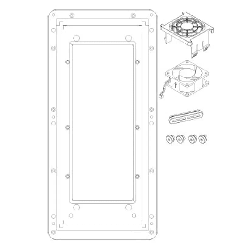 ABB - Low Voltage Drives FMK-A-R2 - R2 Flange Mounting Kit for the ACS550 drives allows mounting the drive with the heatsink external to a 3rd party enclosure. Use of the flange kit requires removal of the drive cover, reducing protection to IP00. R1 through R4 flange kits can be used with 3rd party UL Type 1 & 12 (NEMA 1 & 12) enclosures.