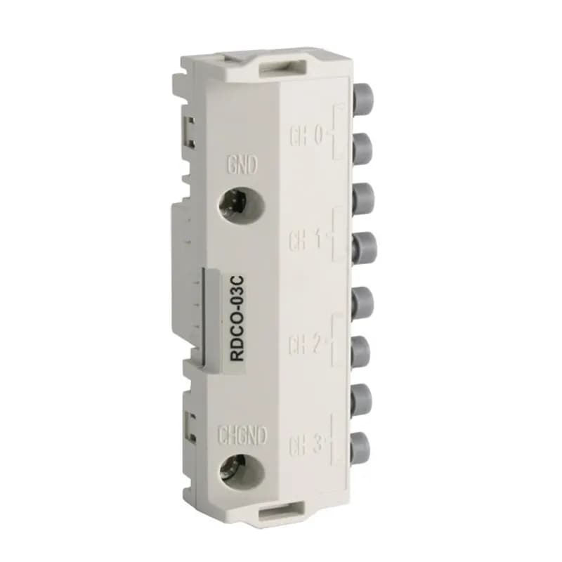 ABB - Low Voltage Drives RDCO-03C-KIT - The RDCO-03 module includes the connectors for fiber optic DDCS channels CH0, CH1, CH2 and CH3. The usage of these channels is determined by the application but are normally assigned to the following: CH0 – overriding system (e.g. fieldbus adapter) - 5 MBd. CH1 – I/O extensions - 5MBd. CH2 – Master/Follower link - 5 MBd. CH3 – PC tools (such as DriveWare) - 5 MBd.