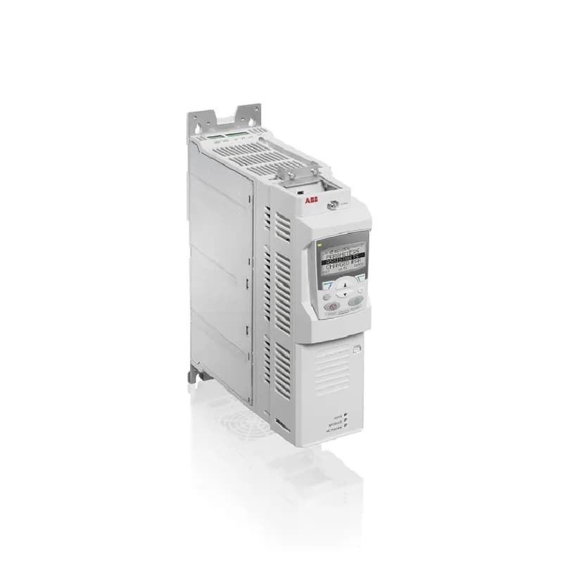 ABB - Low Voltage Drives ACS850-04-010A-5+J400 - MACHINERY DRIVE, Product Family: ACS850, Horsepower: 5 HP, Output Current: 9.7 A, Voltage: 480 VAC, Voltage Range: 380-500V, UL TYPE OPEN (IP20), Mounting: Cabinet-mounted (Side-by-Side or DIN Rail), Control Unit Cover with Drive Mount Control Panel, 3-Phase Input, 3-Phase Output, Frame: B, Product HxWxD: 15 in x 4 in x 11.7 in, Product Weight: 11 lbs
