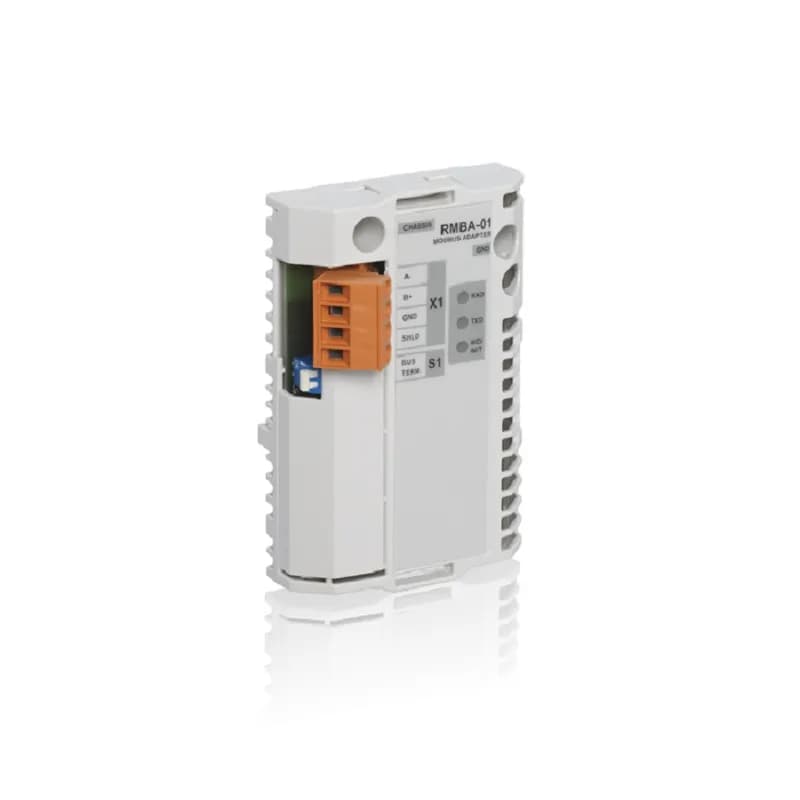 ModBus is a serial, asynchronous protocol. The ModBus protocol does not specify the physical interface. Typical physical interfaces are RS-232 and RS-485. The RMBA-01 provides a galvanically isolated RS-485 interface. ModBus is designed for integration with Modicon PLCs or other automation devices, and the services closely correspond to the PLC architecture. The RMBA-01 supports the RTU protocol only.