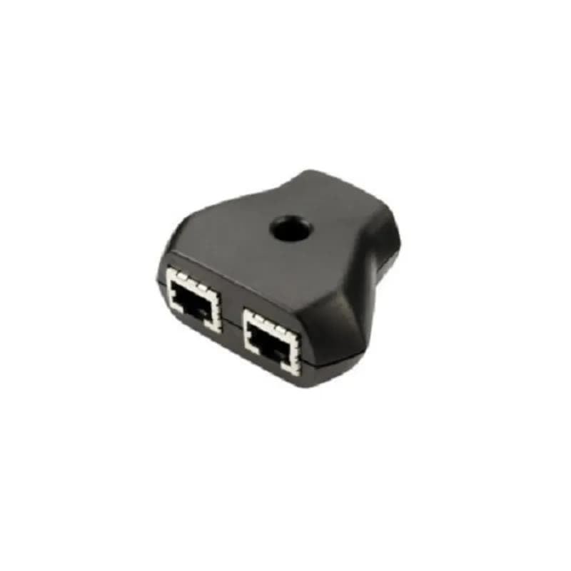 The data cable splitter is a 3-way 'Y' cable splitter suitable for a RS-485 network of drives. The option is compatible with standard CAT 5 or CAT 6 type cable and can be used for Modbus-RTU or an RS-485 remote keypad network.