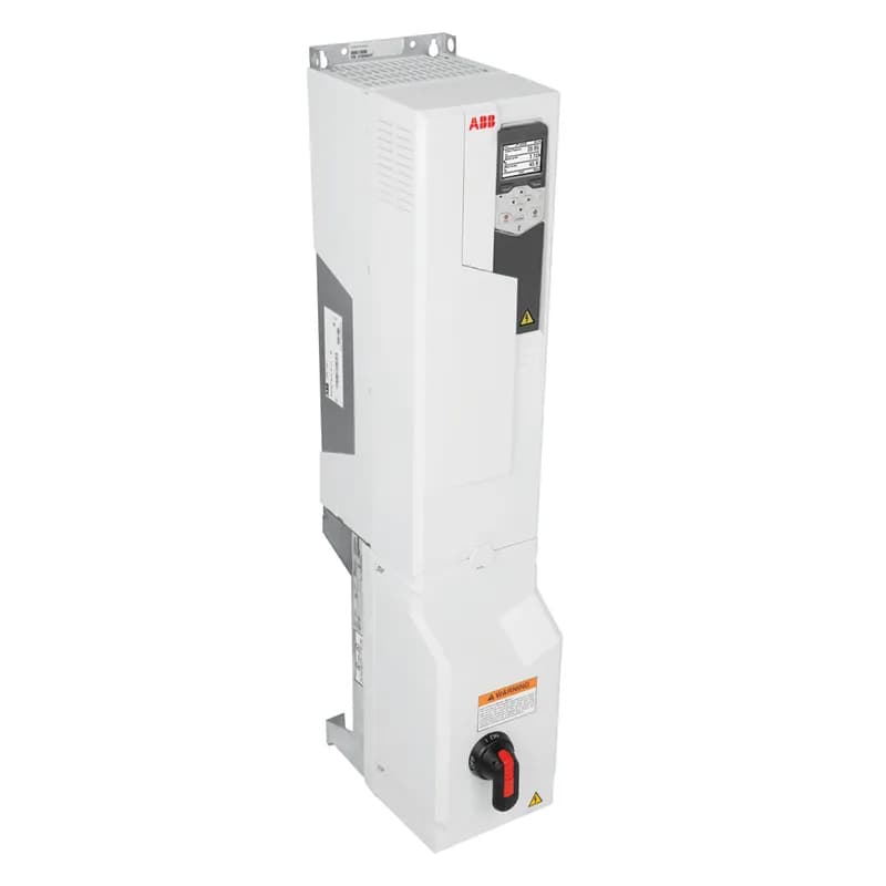 ACS580 AC Drive, 3-380-480V In, 1.5HP, 3A, Type 12, 1.1 overload, Assistant Standard, 42.56 x 8.39 x 14.25 in, Packaged with Disconnect, Door interlock circuit breaker (standard rated KAIC), Speed potentiometer, Manual bypass with selector switch & interlock