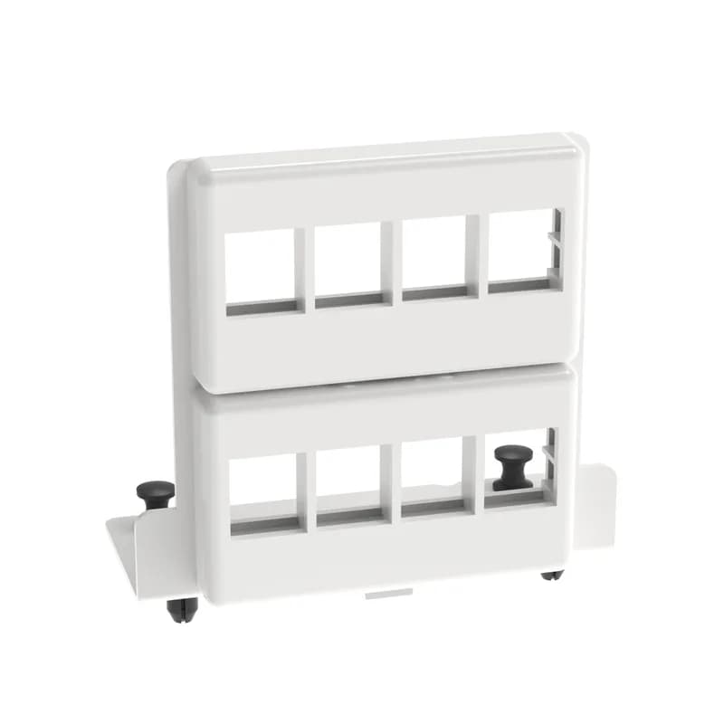 8-Port NetKey Patch Panel Bracket for use with the PanZone Multi-Purpose Wall (MS**EHDS) and In-Ceiling Enclosures (MSICE24). Compatible with Panduit NetKey Modules, White