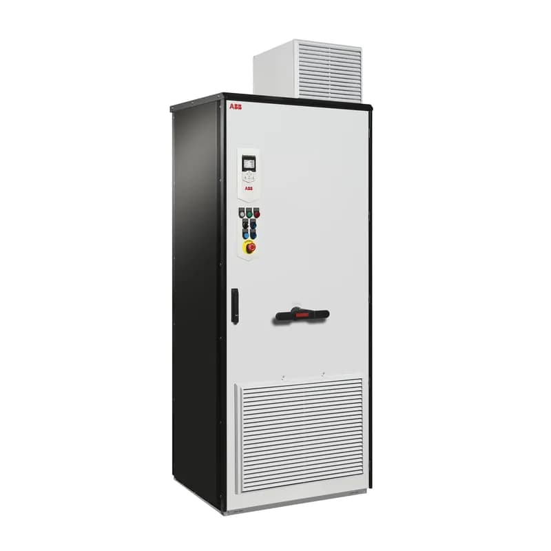 ACS880 AC Drive, 3-525-690V In, 300HP, 320A, Type 12, 1.1 overload, Assistant Industrial, HxWxD 91.14x32.68x27.48 in, Cabinet, UL approved components