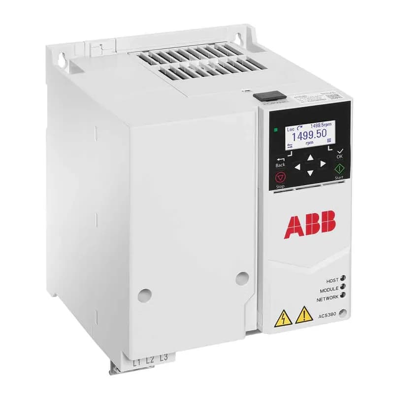 ACS380 AC Drive, 3-380-480V In, 15HP, 21A, Type OPEN, 1.5 overload, Integrated, HxWxD 6.69x6.65x7.52 in, Module