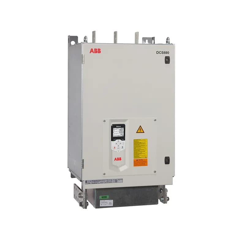 DCS880 DC Drive, 3-400-525 In, 1100, 1887A, Type OPEN, 1.1 overload, Local or Remote Mounted LCD Display and Keypad, HxWxD 29.53x10.63x14.65 in, Wall, High performance 2-port Ethernet, Ethernet/IP, Modbus/TCP, PROFINET, Analog I/O extension, Pulse encoder, Field exciter with separate terminals