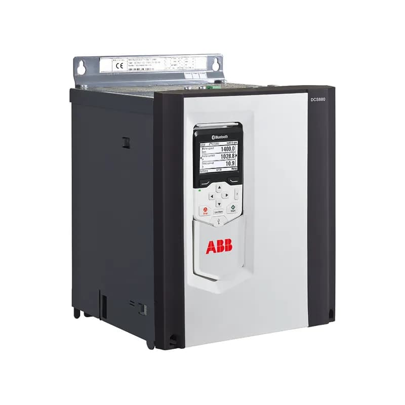 DCS880 DC Drive, 3-400-525 In, 100, 178A, Type OPEN, 1.1 overload, Local or Remote Mounted LCD Display and Keypad, HxWxD 14.57x10.63x10.67 in, Wall