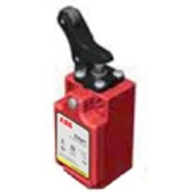 Safety limit switch, 2NC + 1NO contacts, 1/2NPT conduit entry, plastic, with long hinge lever.