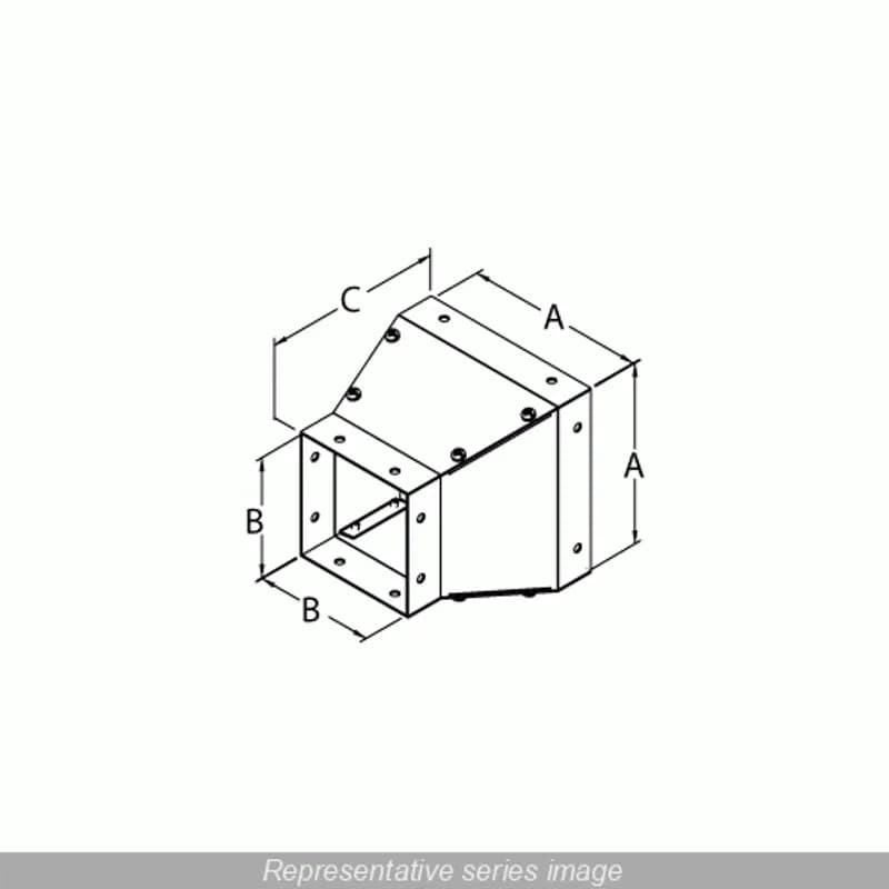 Hammond Manufacturing CWRD128 - Reducer - 12 x 12 to 8 x 8 - Steel/Gray