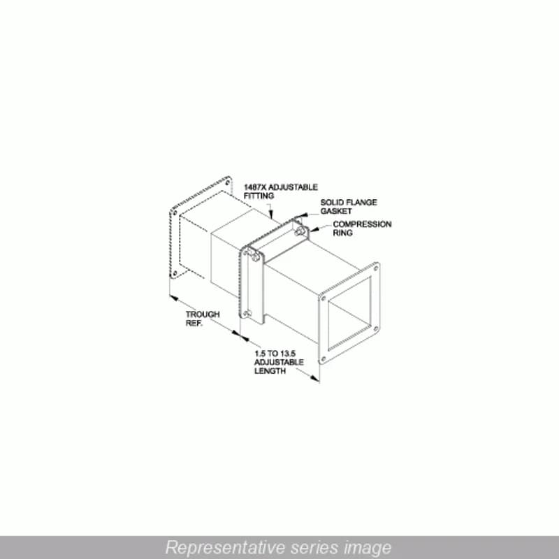 N4X Wireway, Adjustable Fitting - Fits 4 x 4 - 304SS
