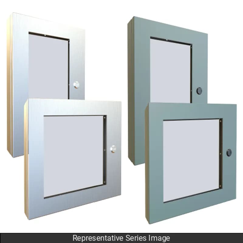 Hammond Manufacturing 1481WDH2430 - Window Kit N4, Deep Hinged - Viewing Area 18 x 21 - Steel/Gray