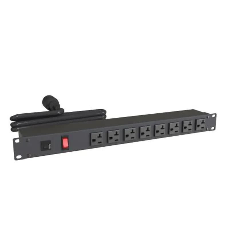 Hammond Manufacturing 1589H8D1BKRF - 20A 8 OUTLET SWITCH 15' TW LCK