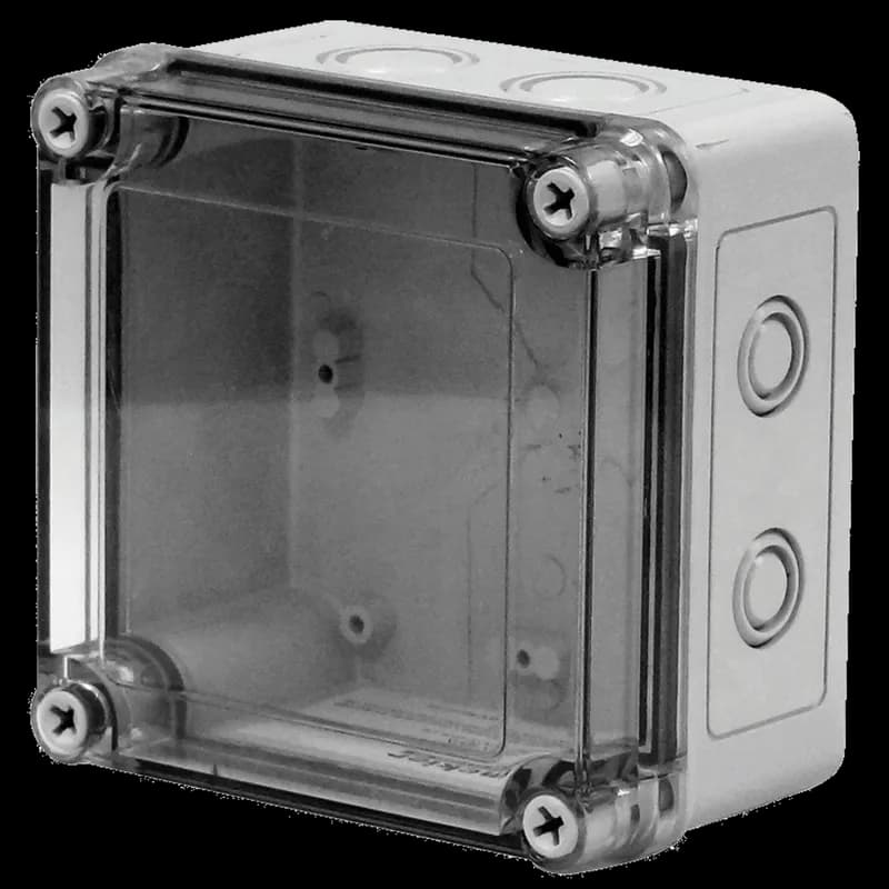 VM Flat Transparent Screw Cover with Knockouts Type 4X, 7.00x5.03x5.02, Lt Gray, Polyester, CTK