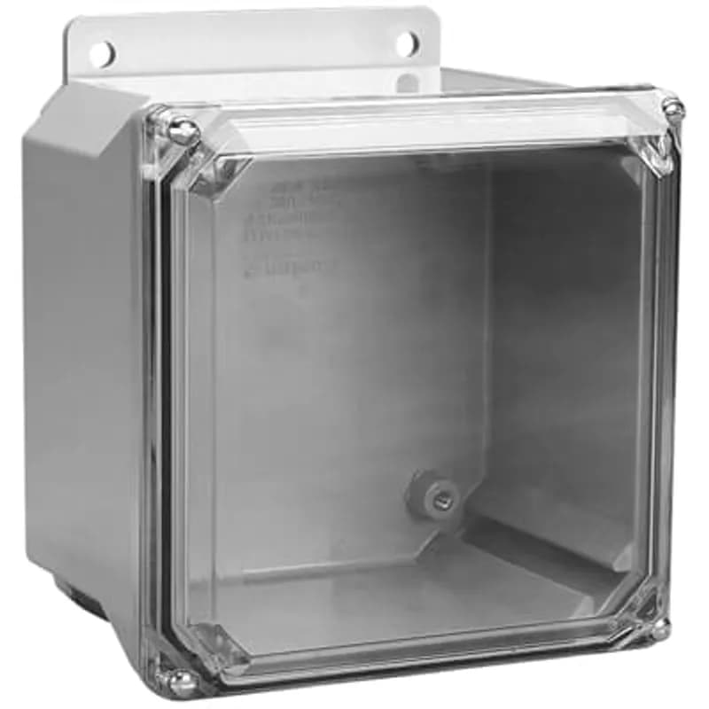 Circuit Safe Polycarbonate NEMA Enclosure Assembly with screw-on clear cover, 8 Inches x 6 Inches x 4 Inches